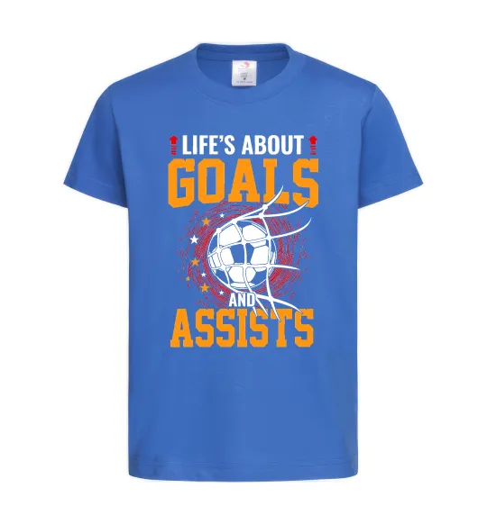 Дитяча футболка Goals and assists Яскраво-синій фото