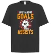Футболка Оверсайз Goals and assists Черный фото