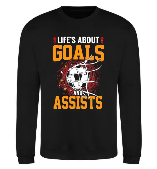 Світшот Goals and assists Чорний фото