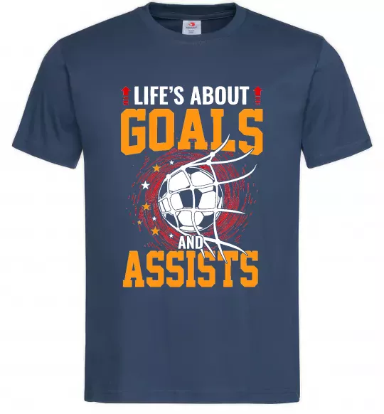 Мужская футболка Goals and assists Темно-синий фото