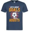 Мужская футболка Goals and assists Темно-синий фото
