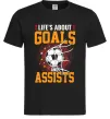 Мужская футболка Goals and assists Черный фото