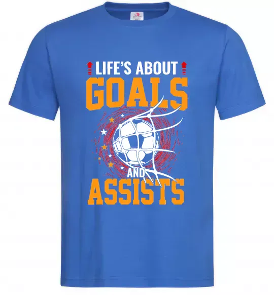 Мужская футболка Goals and assists Ярко-синий фото