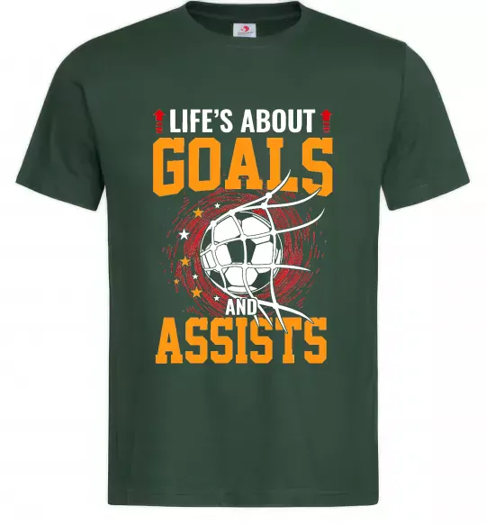 Мужская футболка Goals and assists Темно-зеленый фото