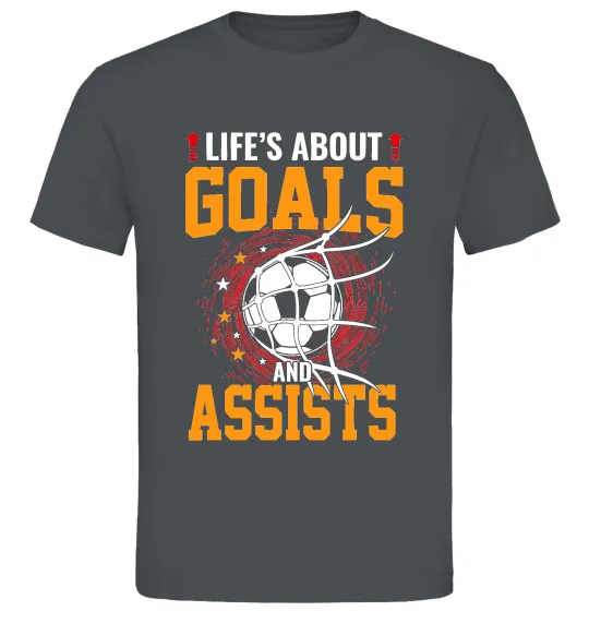 Мужская футболка Goals and assists Графит фото