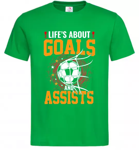 Мужская футболка Goals and assists Зеленый фото