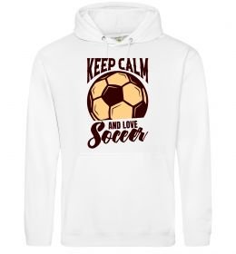 Женская толстовка (худи) Keep calm and love Soccer