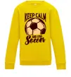 Дитячий світшот Keep calm and love Soccer Сонячно жовтий фото