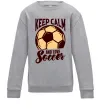 Дитячий світшот Keep calm and love Soccer Сірий меланж фото