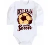 Детский боди Keep calm and love Soccer Белый фото