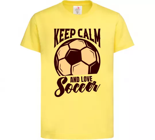 Детская футболка Keep calm and love Soccer Лимонный фото