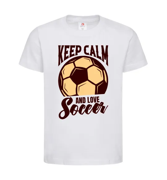 Детская футболка Keep calm and love Soccer Белый фото