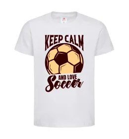 Дитяча футболка Keep calm and love Soccer Білий фото