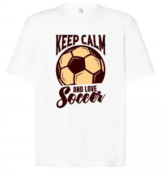 Футболка Оверсайз Keep calm and love Soccer Белый фото