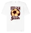 Футболка Оверсайз Keep calm and love Soccer Белый фото