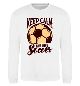 Свитшот Keep calm and love Soccer Белый фото