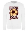 Світшот Keep calm and love Soccer Білий фото
