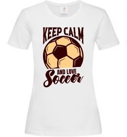 Жіноча футболка Keep calm and love Soccer
