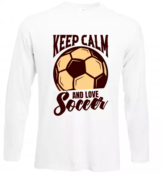 Лонгслив Keep calm and love Soccer Белый фото