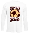 Лонгслив Keep calm and love Soccer Белый фото