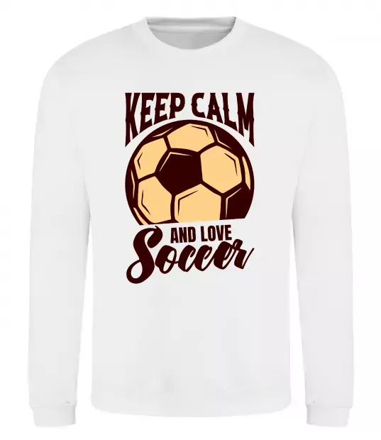 Свитшот Keep calm and love Soccer Белый фото