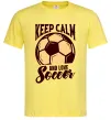 Мужская футболка Keep calm and love Soccer Лимонный фото