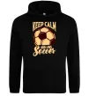 Мужская толстовка (худи) Keep calm and love Soccer Черный фото
