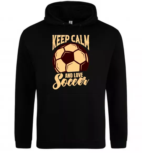 Жіноча толстовка (худі) Keep calm and love Soccer Чорний фото