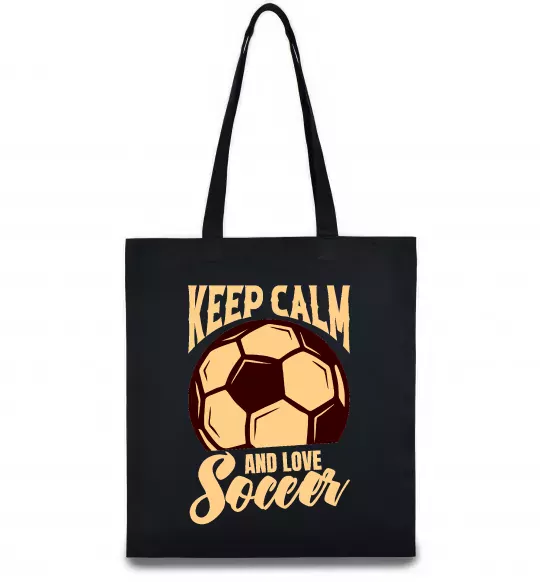 Эко-сумка Keep calm and love Soccer Черный фото