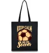Эко-сумка Keep calm and love Soccer Черный фото