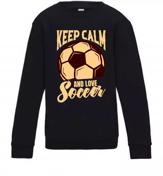 Дитячий світшот Keep calm and love Soccer Чорний фото