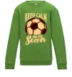 Дитячий світшот Keep calm and love Soccer Лаймовий фото
