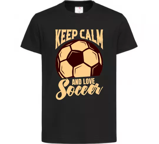 Детская футболка Keep calm and love Soccer Черный фото