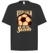 Футболка Оверсайз Keep calm and love Soccer Черный фото