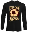 Лонгслив Keep calm and love Soccer Черный фото