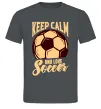 Мужская футболка Keep calm and love Soccer Графит фото