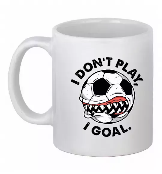 Чашка керамическая I don`t play I goal Белый фото