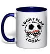 Чашка с цветной ручкой I don`t play I goal Глубокий темно-синий фото