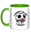 Чашка с цветной ручкой I don`t play I goal Зеленый фото