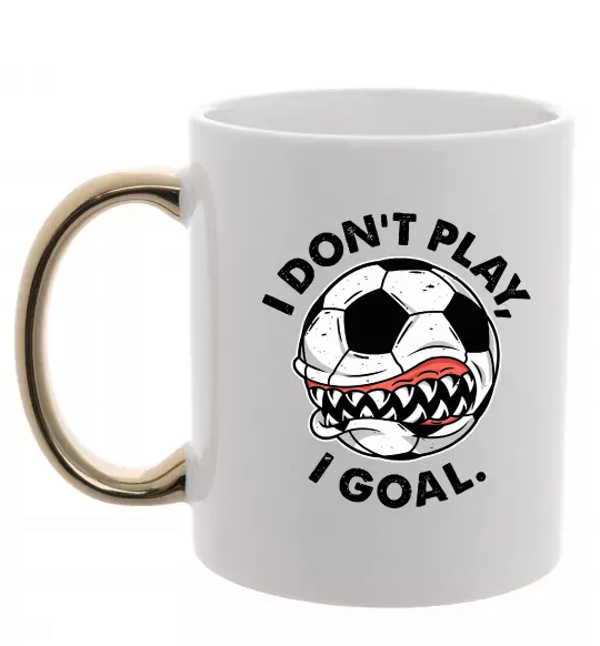 Чашка с цветной ручкой I don`t play I goal Золото фото