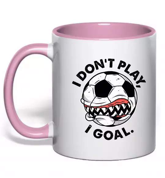 Чашка с цветной ручкой I don`t play I goal Нежно розовый фото