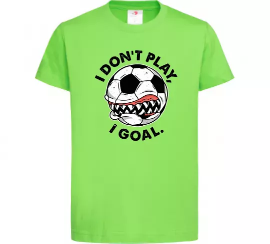 Детская футболка I don`t play I goal Лаймовый фото