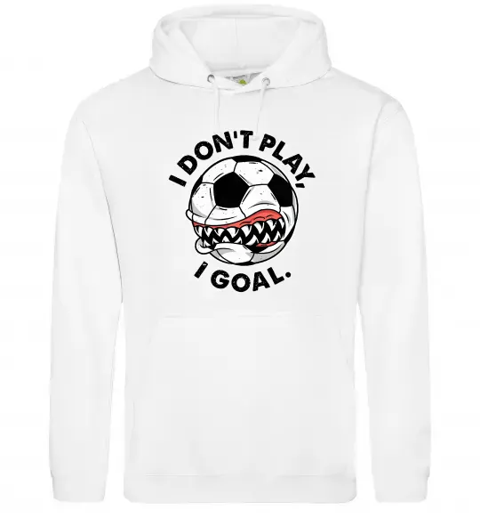 Женская толстовка (худи) I don`t play I goal Белый фото
