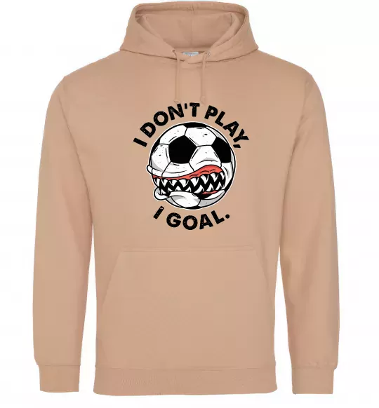 Женская толстовка (худи) I don`t play I goal Песочный фото