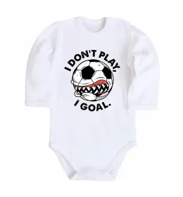 Детский боди I don`t play I goal Белый фото