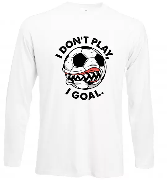 Лонгслив I don`t play I goal Белый фото