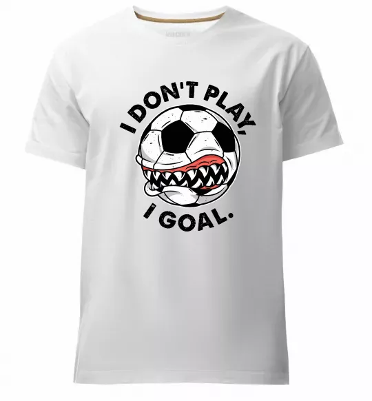 Чоловіча преміум футболка I don`t play I goal Білий фото