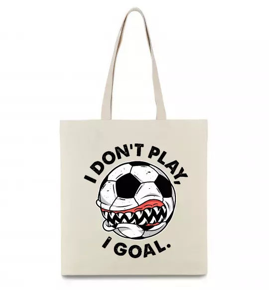 Еко-сумка I don`t play I goal Бежевий фото