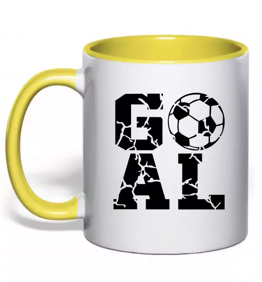 Чашка с цветной ручкой GOAL Солнечно желтый фото