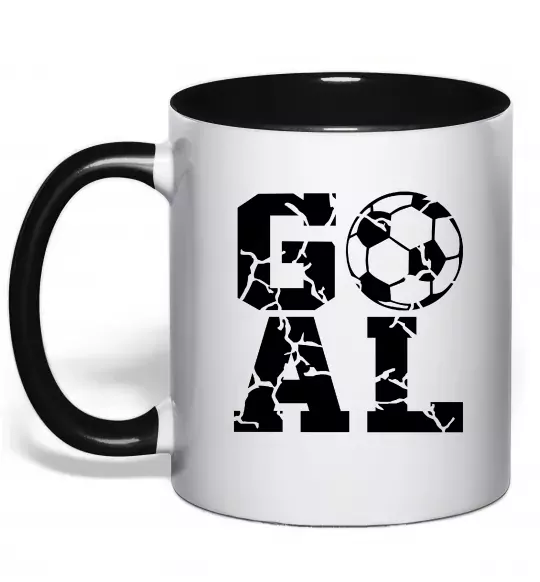 Чашка с цветной ручкой GOAL Черный фото